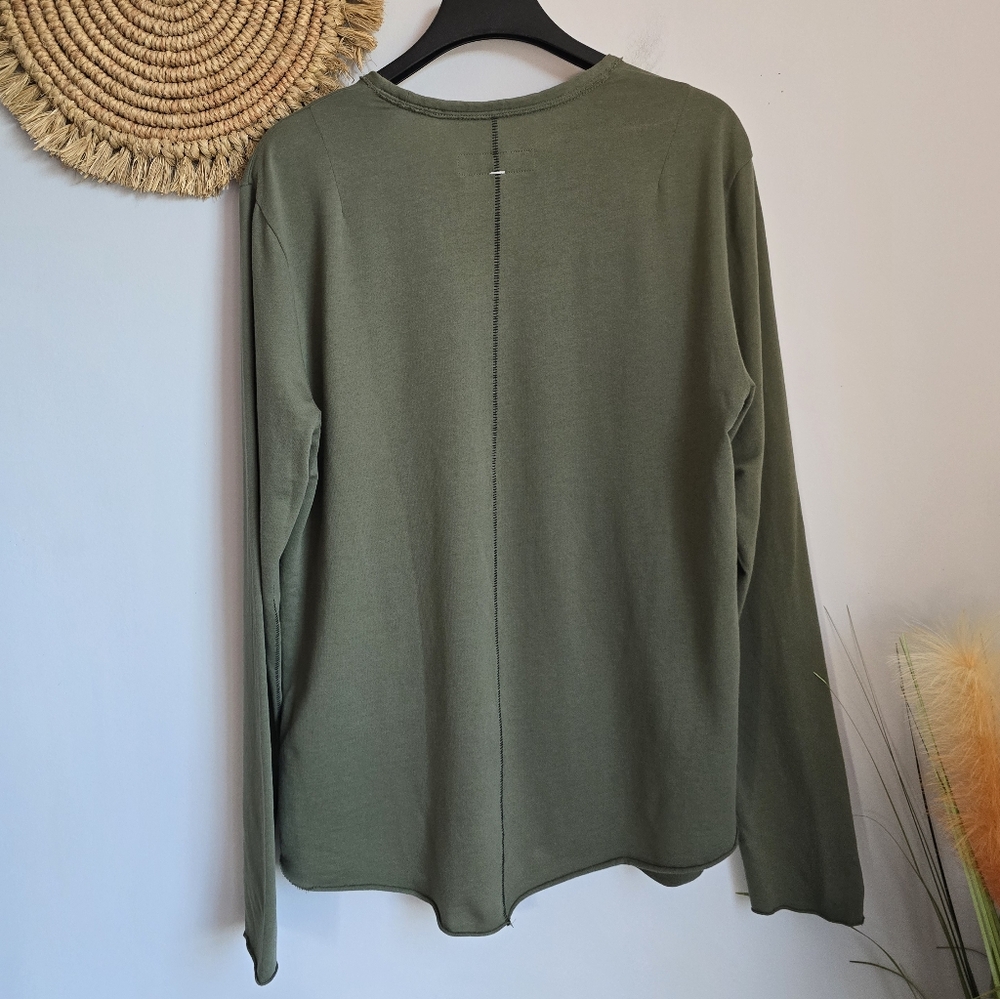 Rag & Bone Mens Rupert Green Long Sleeve Cotton Crewneck Tee Pullover SZ Medium - Picture 8 of 13